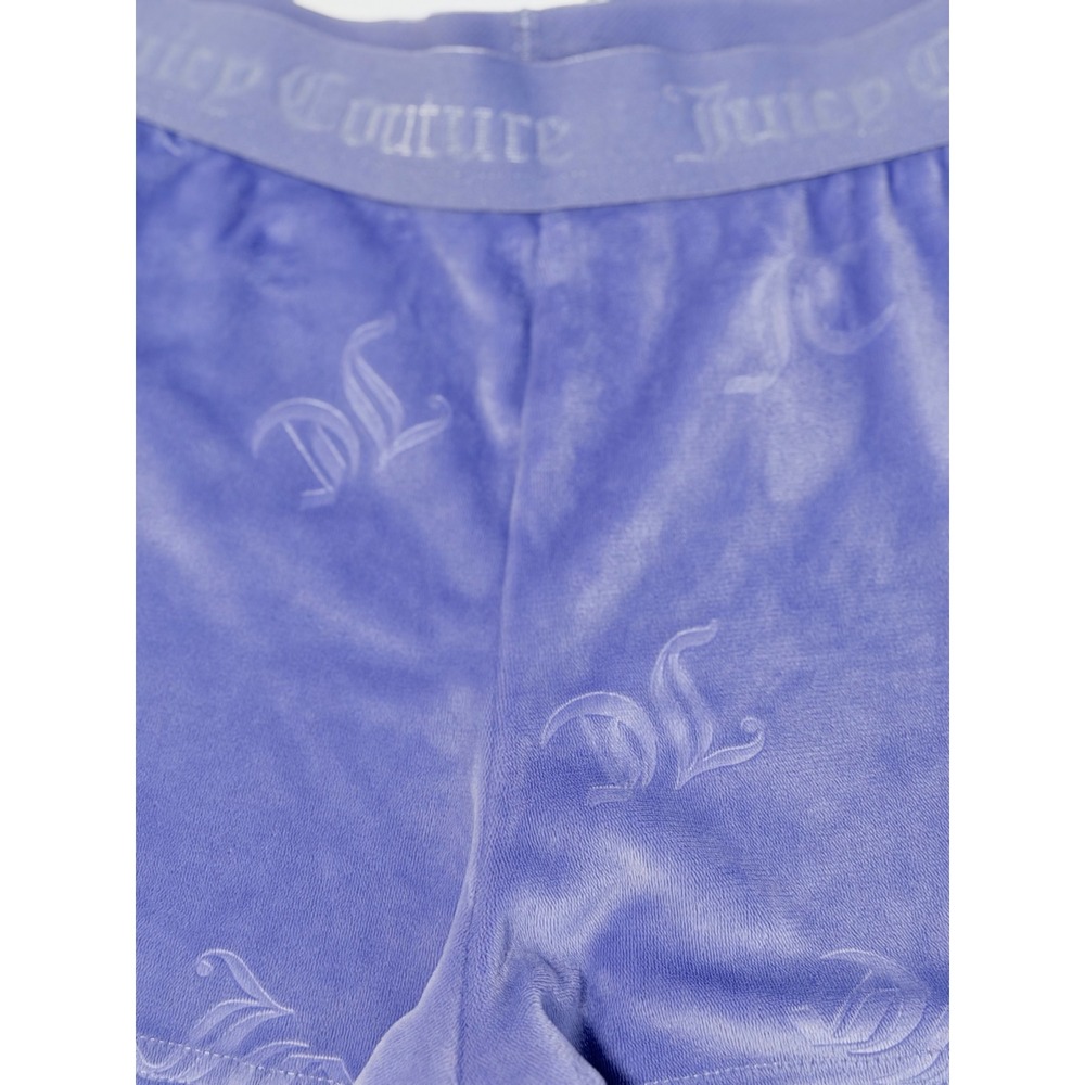 Juicy Couture Periwinkle Blue Velour Monogram Sleep Shorts Small 1751-47